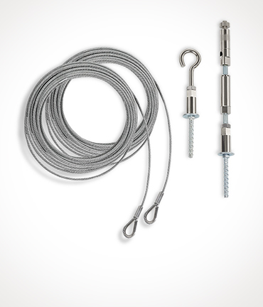 aixFOAM Seilsystem onestring/twostring zur Montage von Schallabsorbern